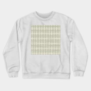 Handmade tattersall plaid, green and cream Crewneck Sweatshirt